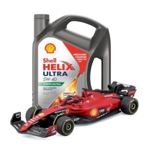 Shell Helix Ultra 5W-40 API SN Fully Synthetic Engine Oil for Petrol, Diesel, CNG/LPG Cars (4 L) along with Ferrari SF 23 Collectible